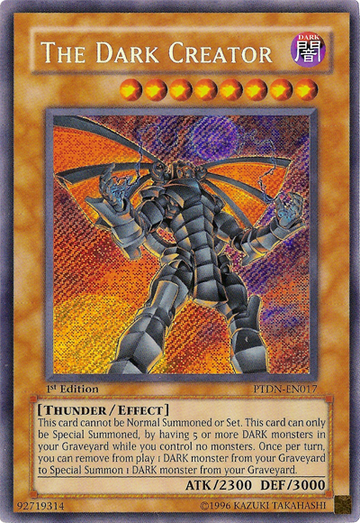 yugioh creator card The Dark Creator [PTDN-EN017] Secret Rare