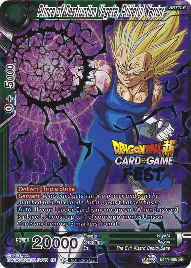 Prince of Destruction Vegeta, Prideful Warrior (Card Game Fest 2022) (BT11-066) [Tournament Promotion Cards] | Devastation Store