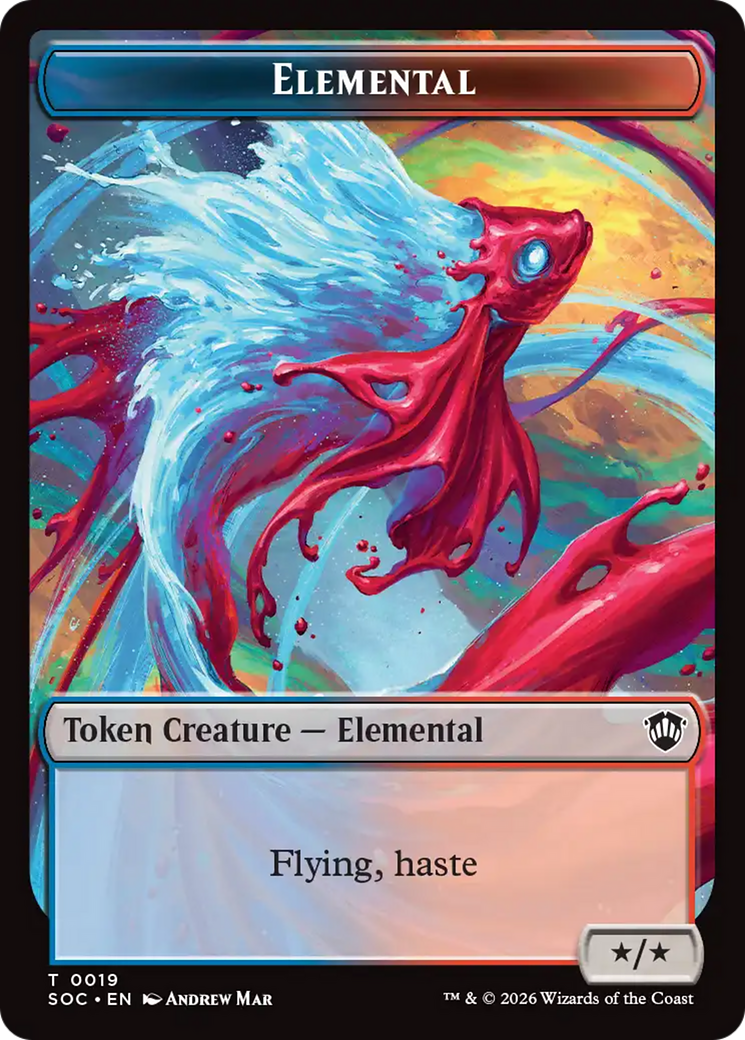 Elemental (0019) // Copy Double-Sided Token [Secrets of Strixhaven Commander Tokens] | Devastation Store