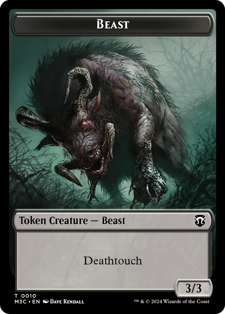 Beast (0010) (Ripple Foil) // Shapeshifter (0008) Double-Sided Token [Modern Horizons 3 Commander Tokens] | Devastation Store
