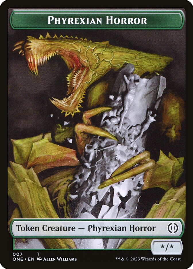 Phyrexian Goblin // Phyrexian Horror Double-Sided Token [Phyrexia: All Will Be One Tokens] | Devastation Store