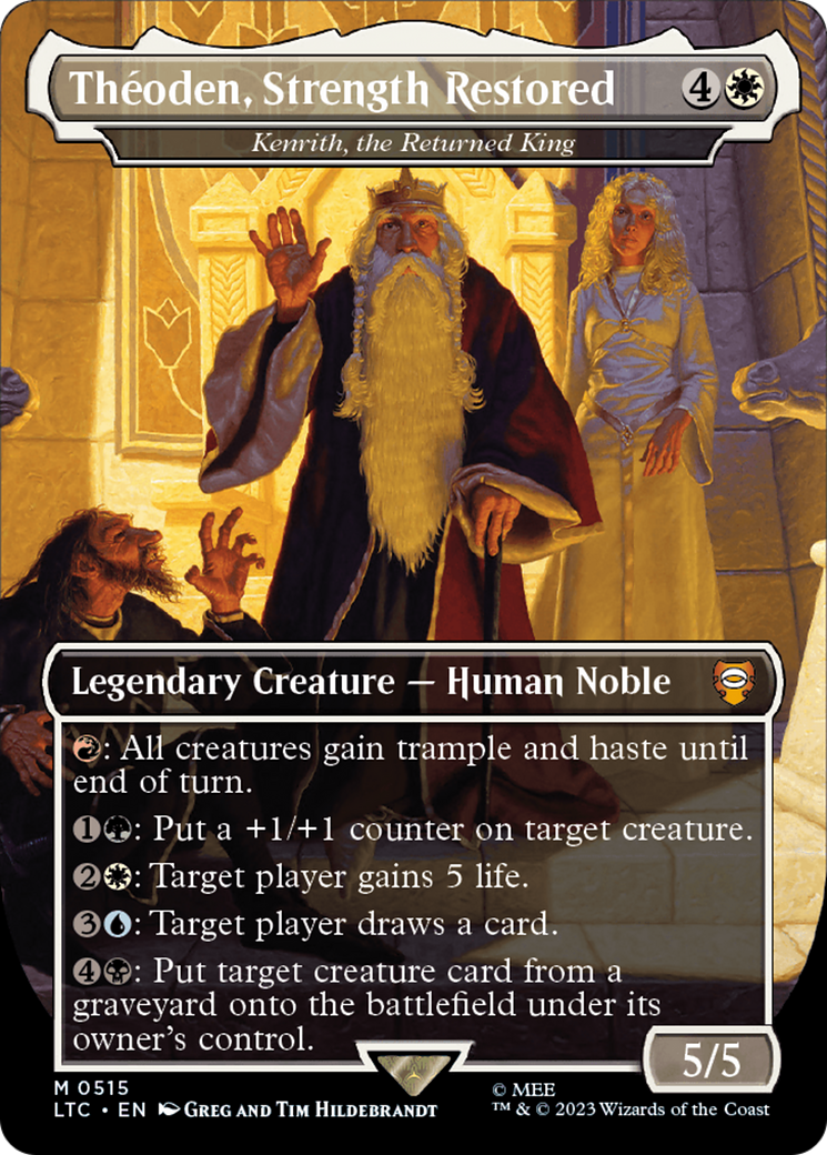 Theoden, Strength Restored - Kenrith, the Returned King (Borderless) [The Lord of the Rings: Tales of Middle-Earth Commander] | Devastation Store