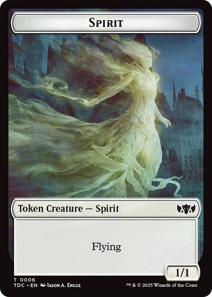 Spirit // Treasure Double-Sided Token [Tarkir: Dragonstorm Commander Tokens] | Devastation Store