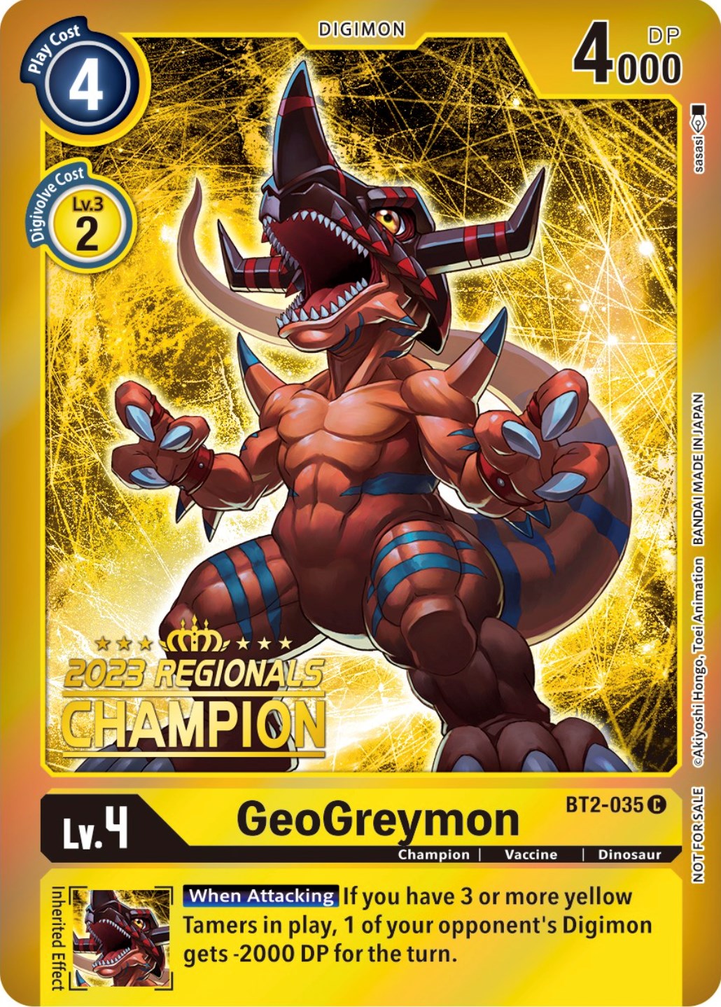 GeoGreymon [BT2-035] (2023 Regionals Champion) [Release Special Booster Promos] | Devastation Store