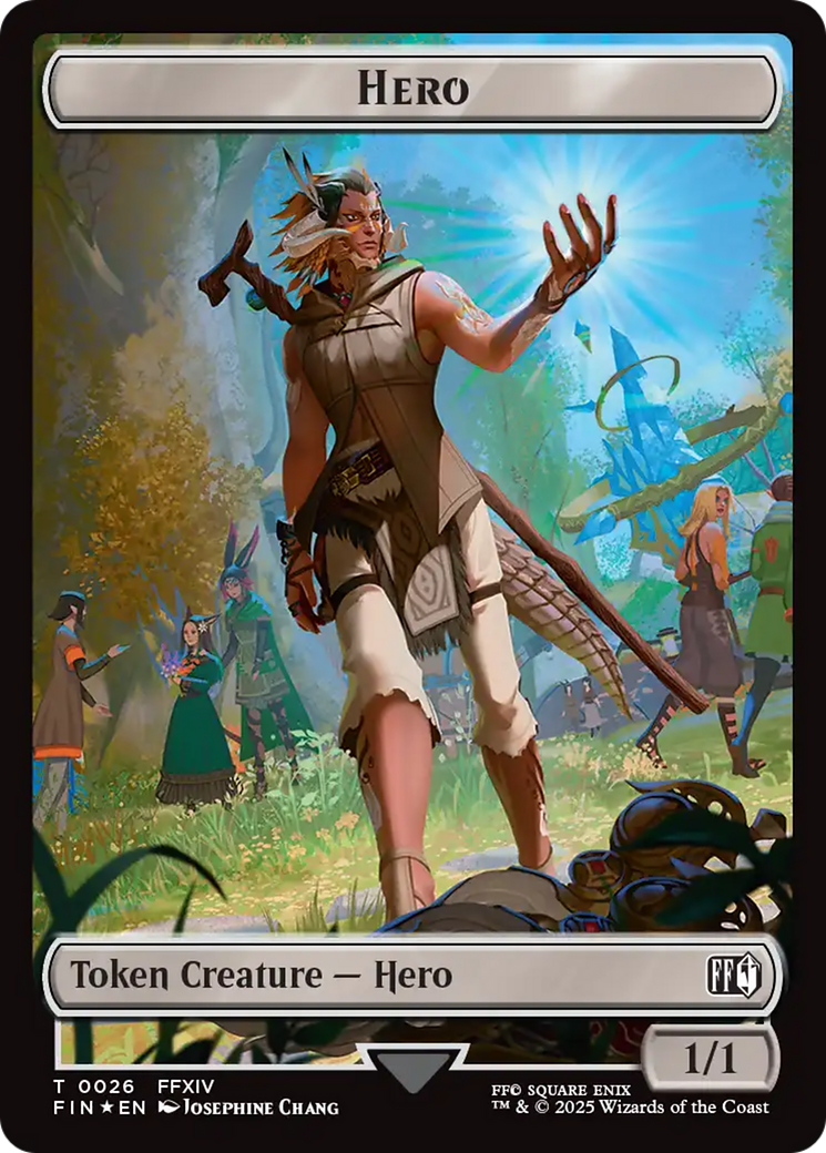 Spirit // Hero (0026) Double-Sided Token (Surge Foil) [FINAL FANTASY Commander Tokens] | Devastation Store