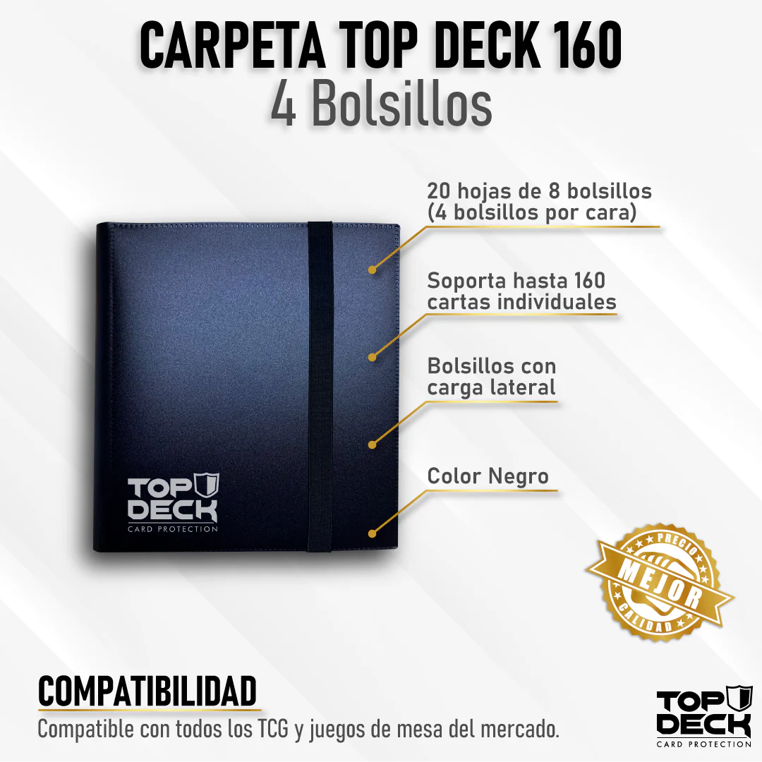 Carpeta Topdeck 4 Bolsillos Color Negro | Devastation Store