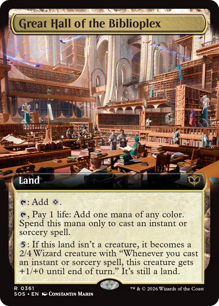 Great Hall of the Biblioplex (Extended Art) [Secrets of Strixhaven] | Devastation Store