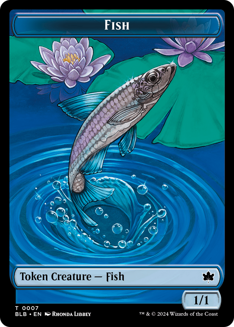 Fish // Iridescent Vinelasher Double-Sided Token [Bloomburrow Tokens] | Devastation Store