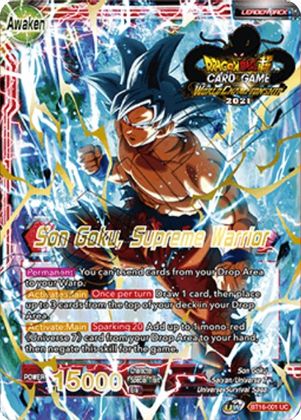 Son Goku // Son Goku, Supreme Warrior (2021 Championship 1st Place) (BT16-001) [Tournament Promotion Cards] | Devastation Store