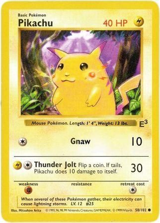 Pikachu (58/102) (E3 Stamped Promo with Red Cheeks) [Miscellaneous Cards] | Devastation Store
