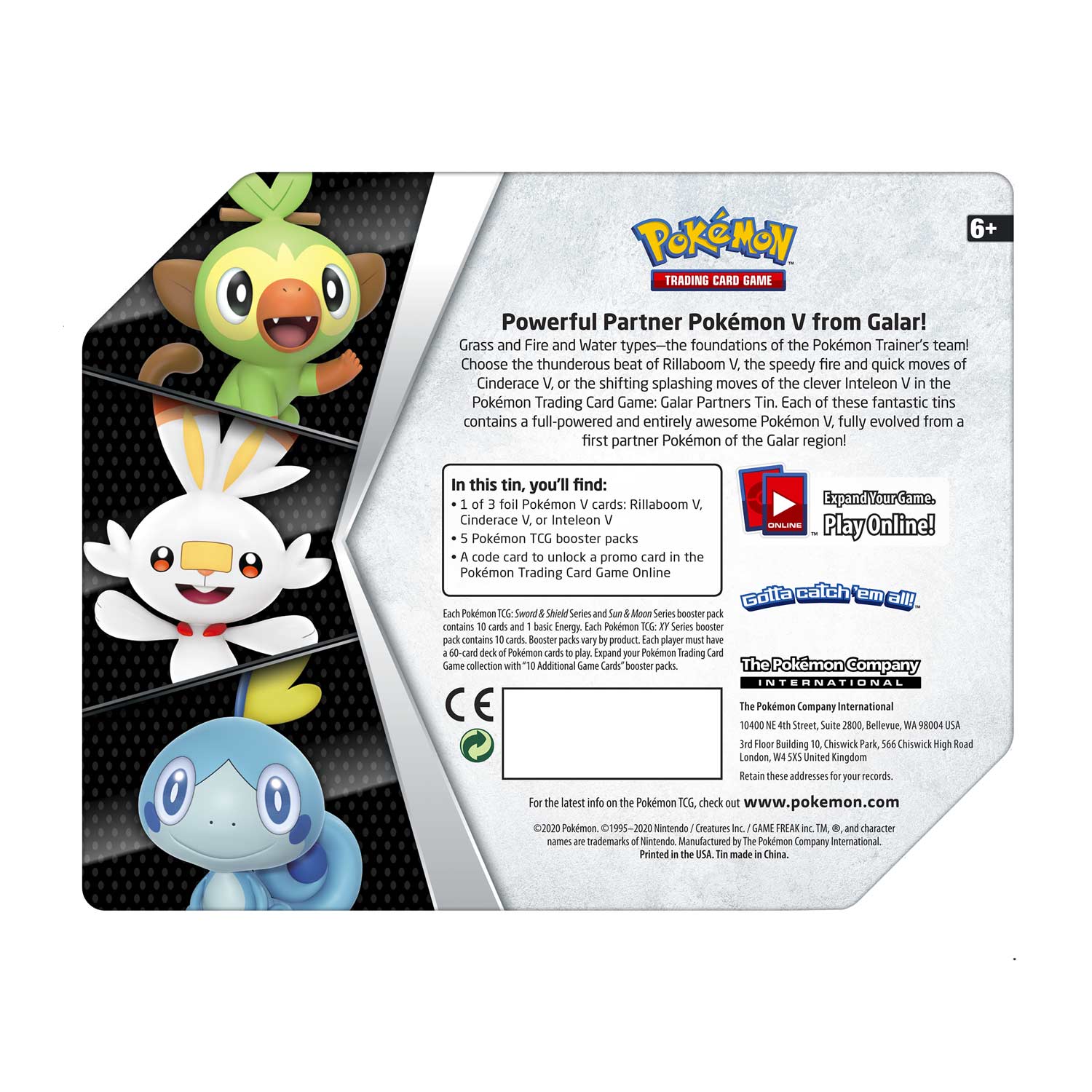 Sword & Shield - Galar Partners Collector's Tin (Inteleon V) | Devastation Store