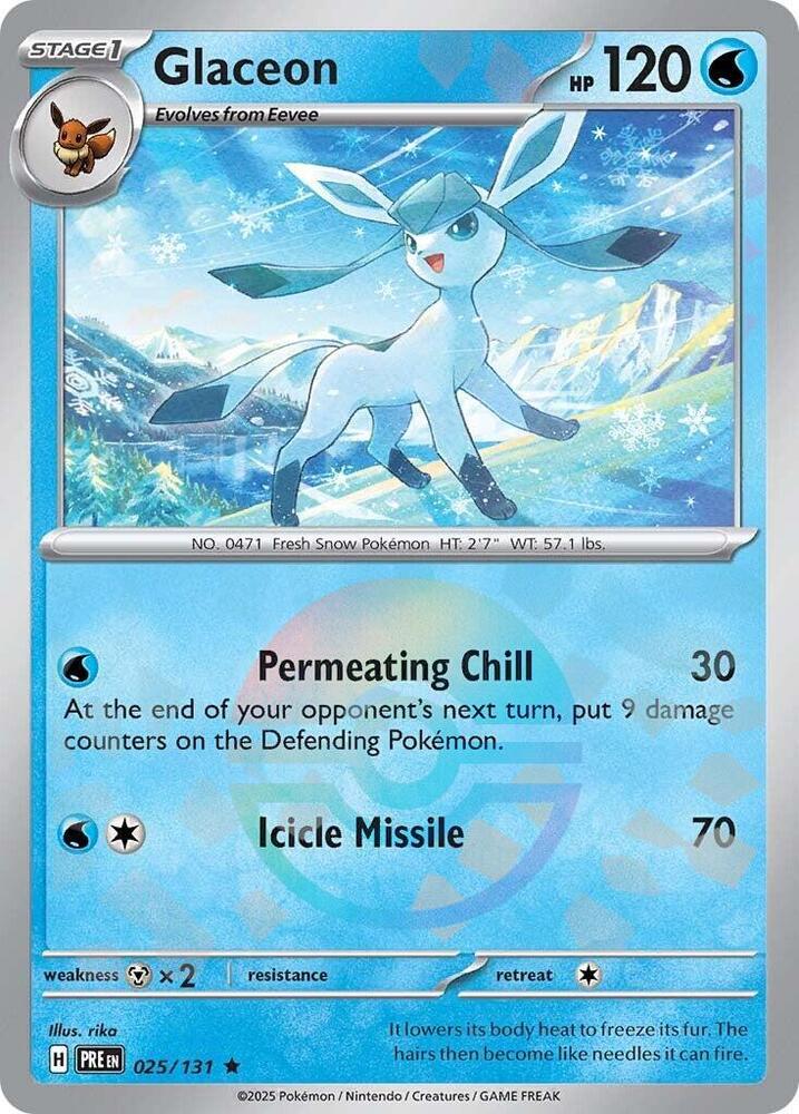 Glaceon (025/131) (Poke Ball Pattern) [Scarlet & Violet: Prismatic Evolutions] | Devastation Store