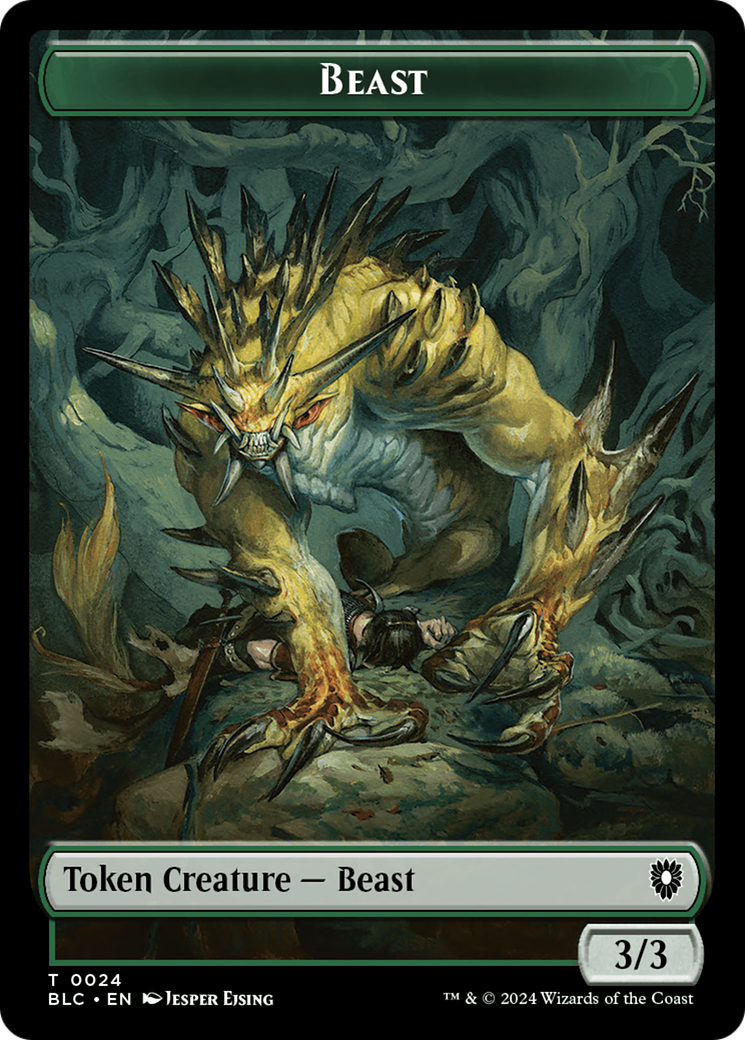 Beast (024) // Treasure Double-Sided Token [Bloomburrow Commander Tokens] | Devastation Store