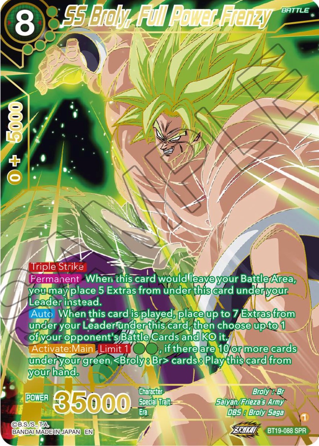 SS Broly, Full Power Frenzy (SPR) (BT19-088) [Fighter's Ambition] | Devastation Store