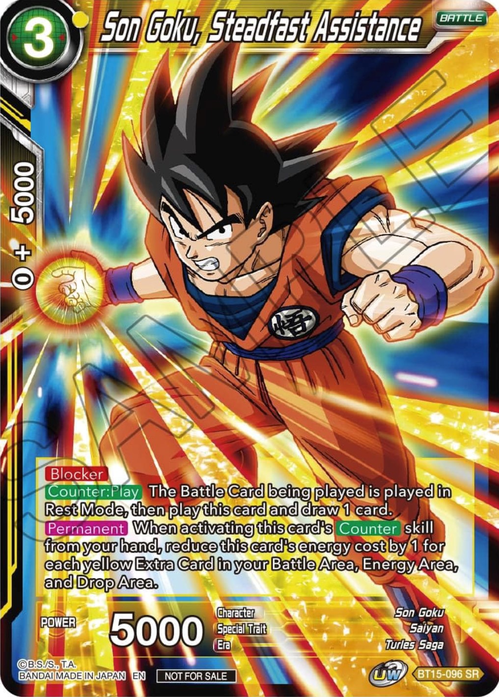 Son Goku, Steadfast Assistance (Zenkai Series Tournament Pack Vol.1) (BT15-096) [Tournament Promotion Cards] | Devastation Store