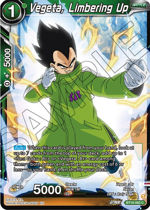 Vegeta, Limbering Up (BT19-083) [Fighter's Ambition] | Devastation Store