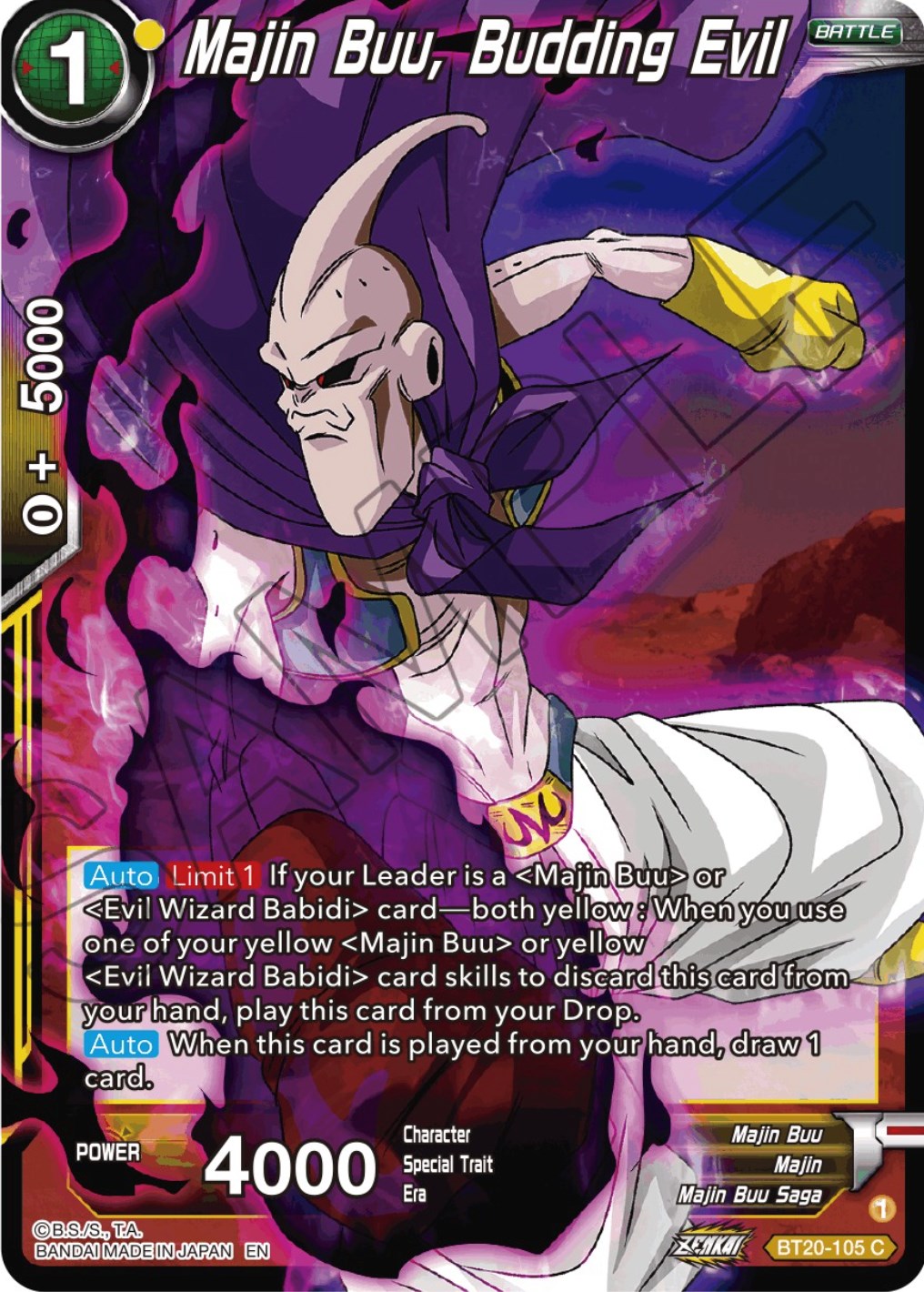 Majin Buu, Budding Evil (BT20-105) [Power Absorbed] | Devastation Store