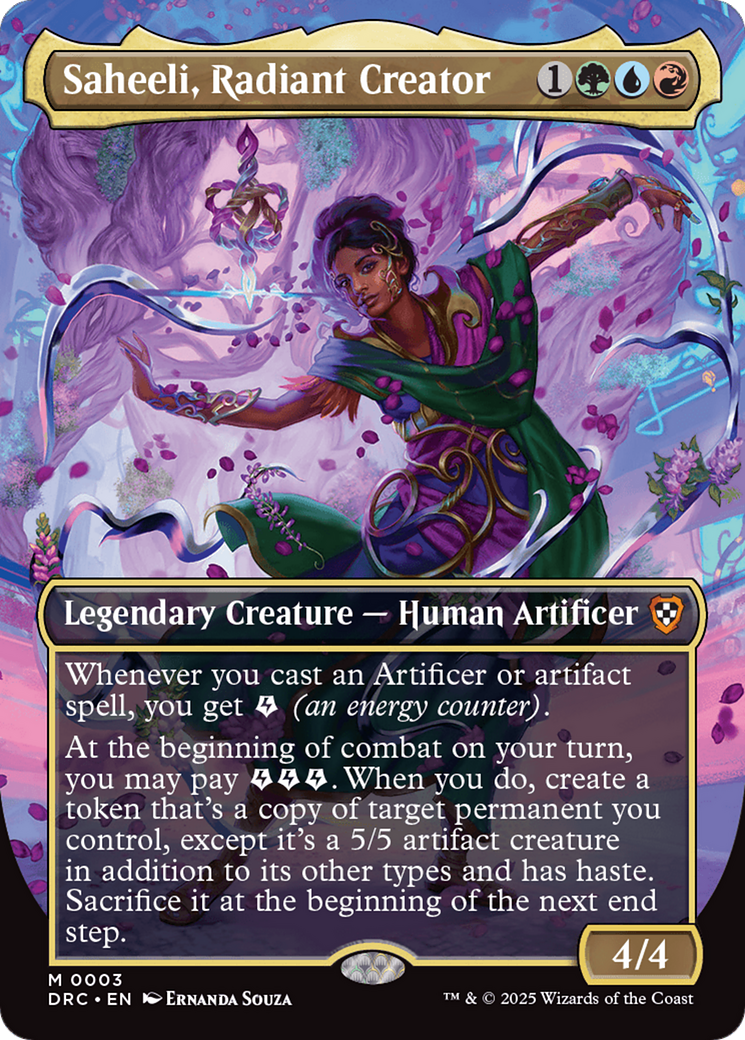Saheeli, Radiant Creator (Borderless) [Aetherdrift Commander] | Devastation Store