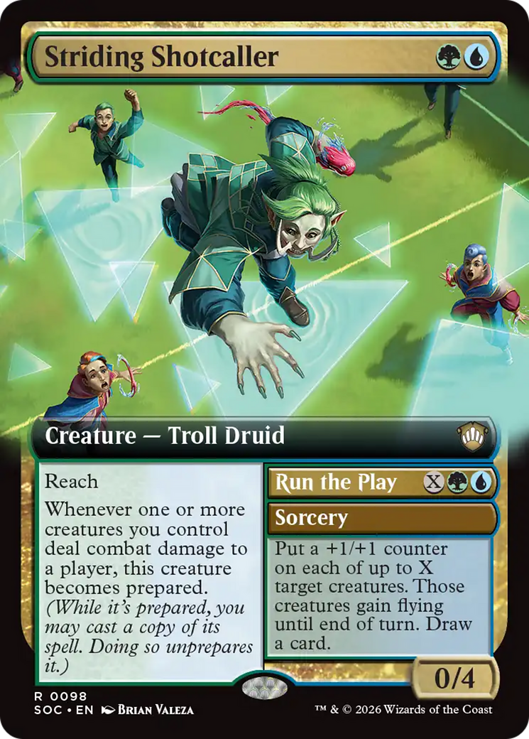 Striding Shotcaller (Extended Art) [Secrets of Strixhaven Commander] | Devastation Store
