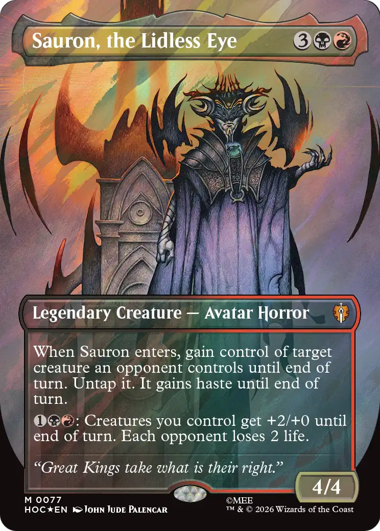 Sauron, the Lidless Eye (Borderless) (Surge Foil) [The Hobbit: Eternal-Legal] | Devastation Store