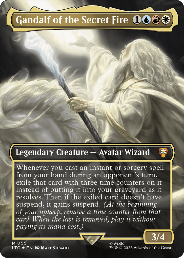Gandalf of the Secret Fire (Borderless) (Surge Foil) [The Lord of the Rings: Tales of Middle-Earth Commander] | Devastation Store
