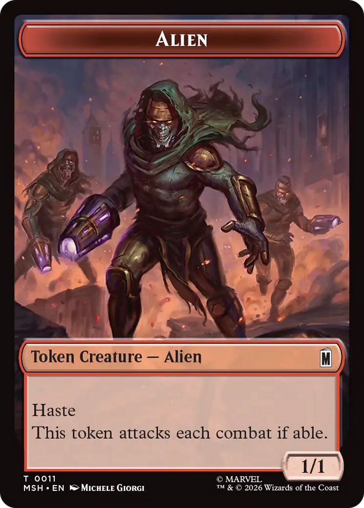 Wall // Alien Double-Sided Token [Marvel Super Heroes Tokens] | Devastation Store