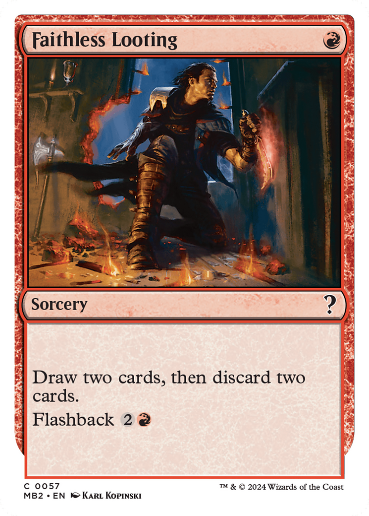 Faithless Looting (White Border) [Mystery Booster 2] | Devastation Store