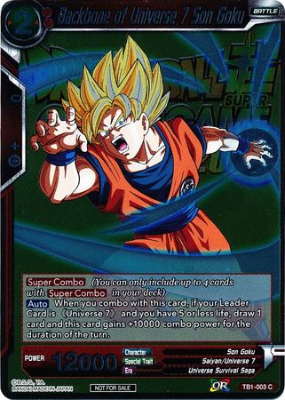 Backbone of Universe 7 Son Goku (Metallic Foil) (Event Pack 2018) (TB1-003) [Promotion Cards] | Devastation Store