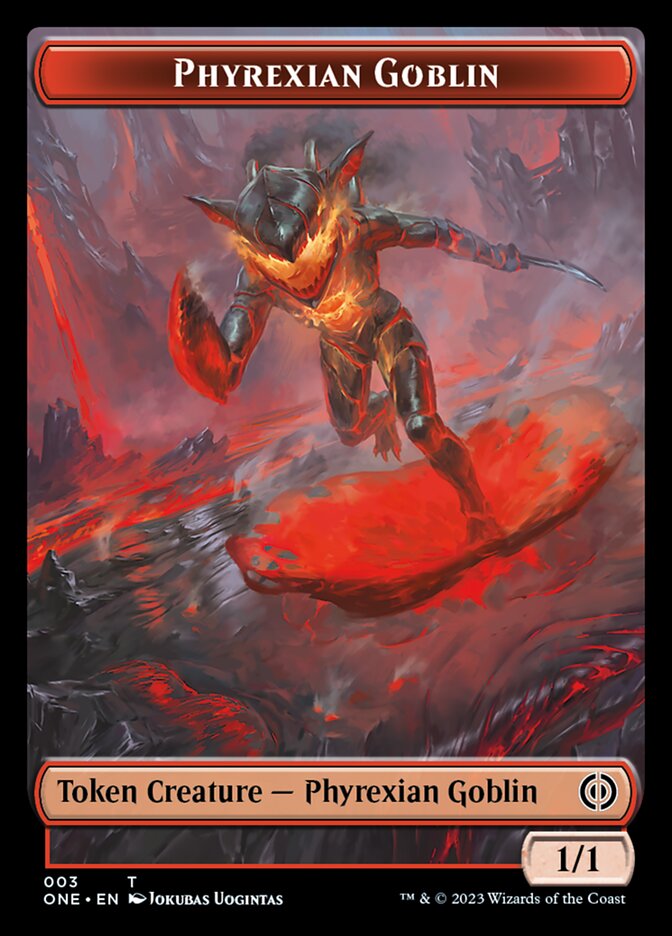 Rebel // Phyrexian Goblin Double-Sided Token [Phyrexia: All Will Be One Tokens] | Devastation Store