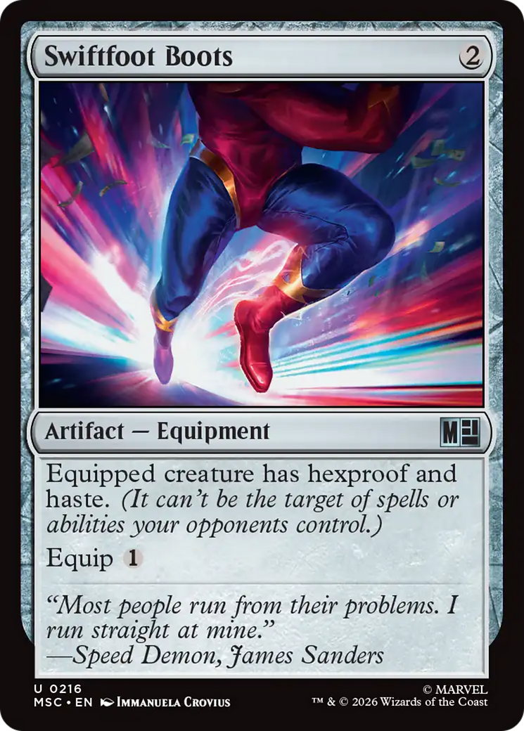 Swiftfoot Boots (Surge Foil) [Marvel Super Heroes Commander] | Devastation Store