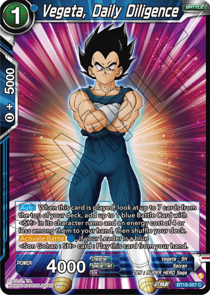 Vegeta, Daily Diligence (BT19-057) [Fighter's Ambition] | Devastation Store