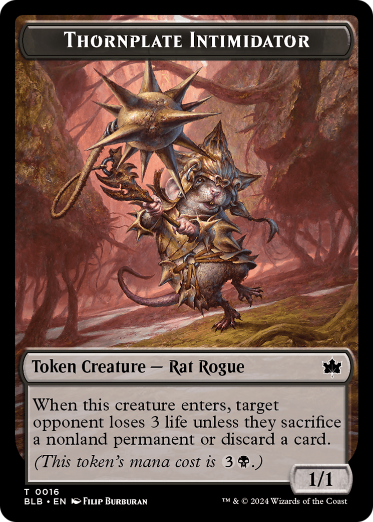 Otter // Thornplate Intimidator Double-Sided Token [Bloomburrow Tokens] | Devastation Store