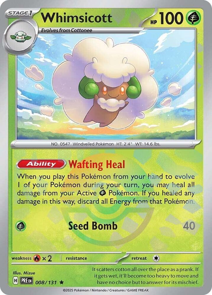 Whimsicott (008/131) (Poke Ball Pattern) [Scarlet & Violet: Prismatic Evolutions] | Devastation Store