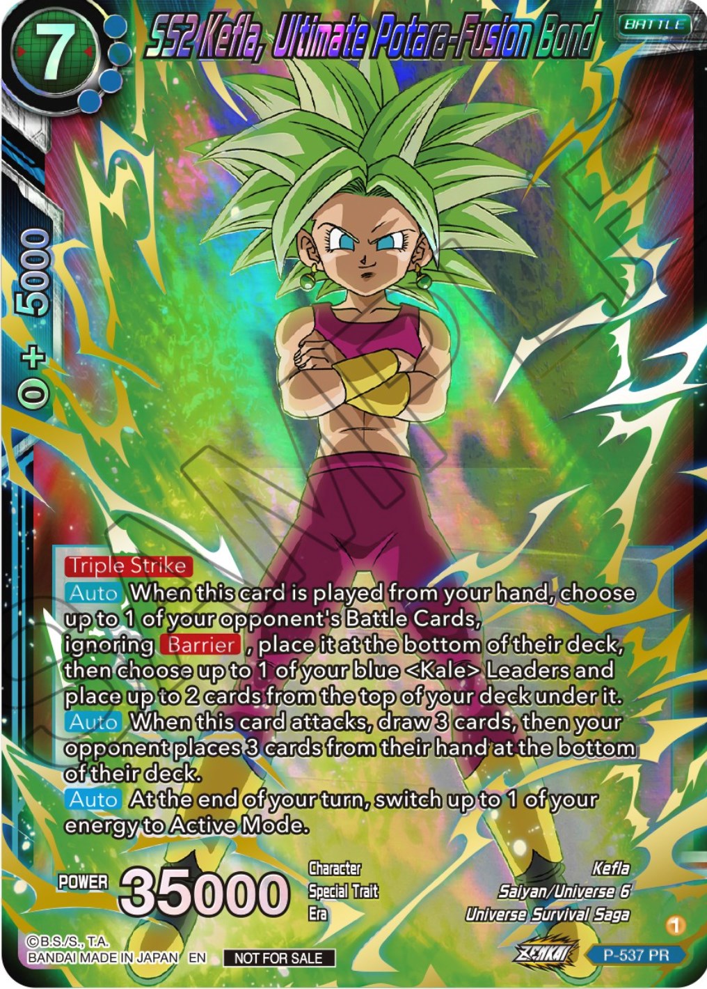 SS2 Kefla, Ultimate Potara-Fusion Bond (Championship Selection Pack 2023 Vol.2) (Gold-Stamped Shatterfoil) (P-537) [Tournament Promotion Cards] | Devastation Store