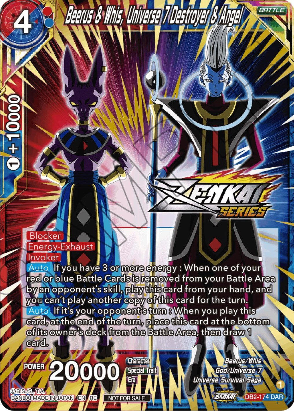 Beerus & Whis, Universe 7 Destroyer & Angel (Event Pack 12) (DB2-174) [Tournament Promotion Cards] | Devastation Store