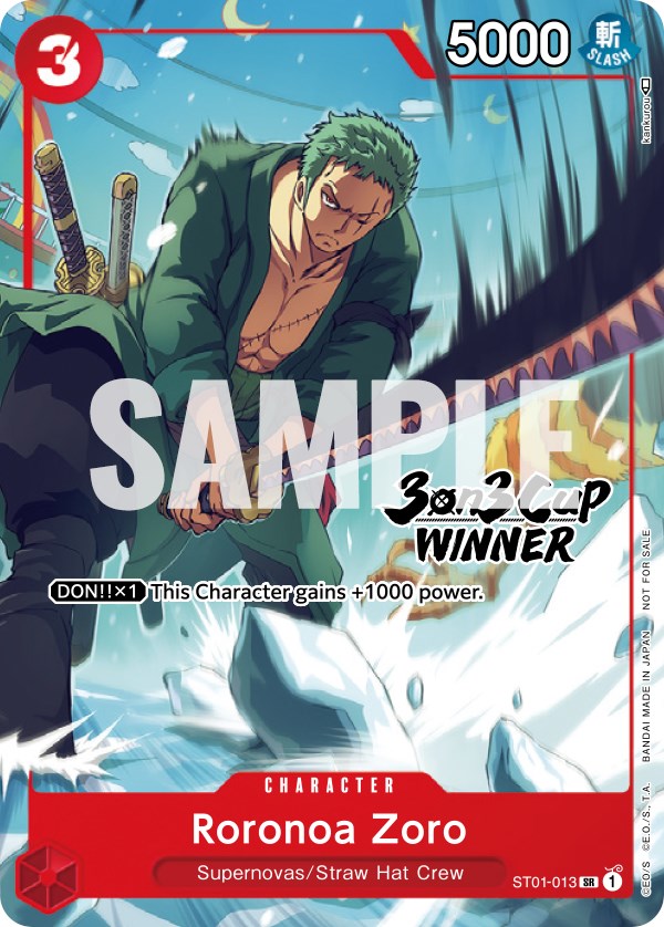 Roronoa Zoro (3-on-3 Cup) [Winner] [One Piece Promotion Cards] | Devastation Store