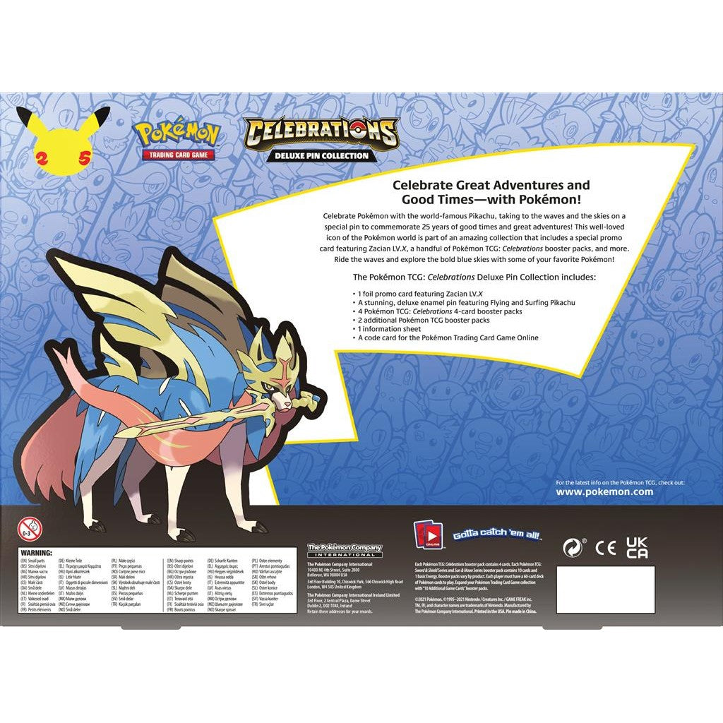 Celebrations: 25th Anniversary - Deluxe Pin Collection (Zacian LV. X) | Devastation Store