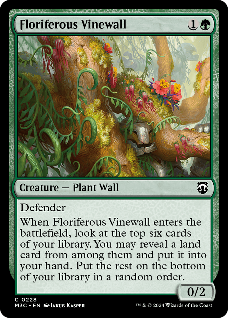 Floriferous Vinewall (Ripple Foil) [Modern Horizons 3 Commander] | Devastation Store