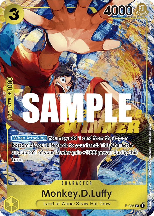 Monkey.D.Luffy (Pre-Release Tournament) [Winner] [One Piece Promotion Cards] | Devastation Store