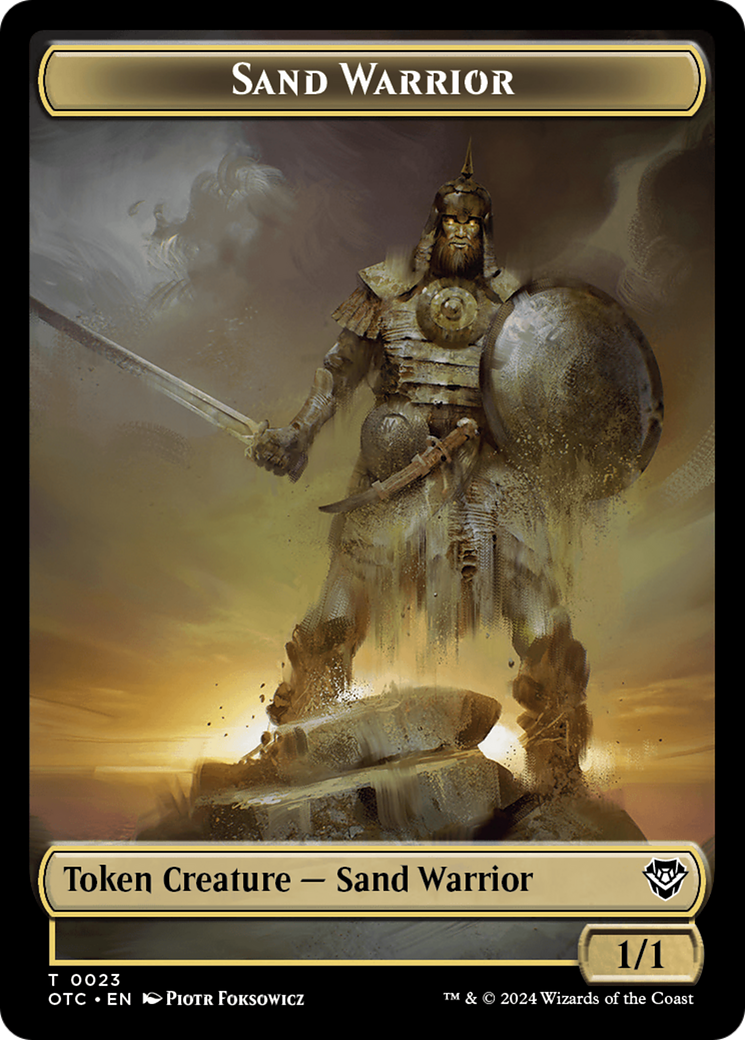 Plant // Sand Warrior Double-Sided Token [Outlaws of Thunder Junction Commander Tokens] | Devastation Store