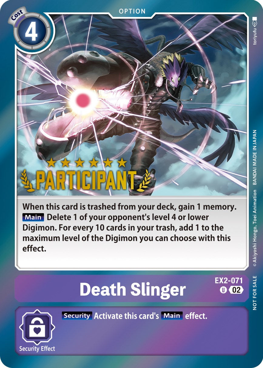 Death Slinger [EX2-071] (Digimon 3-On-3 November 2023 Participation) [Digital Hazard] | Devastation Store