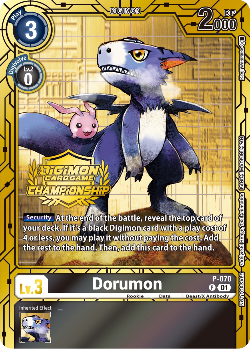 Dorumon [P-070] (Championship 2023 Gold Card Set) [Promotional Cards] | Devastation Store