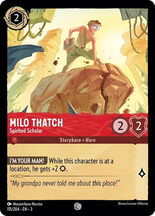 Milo Thatch - Spirited Scholar (115/204) [Into the Inklands] | Devastation Store