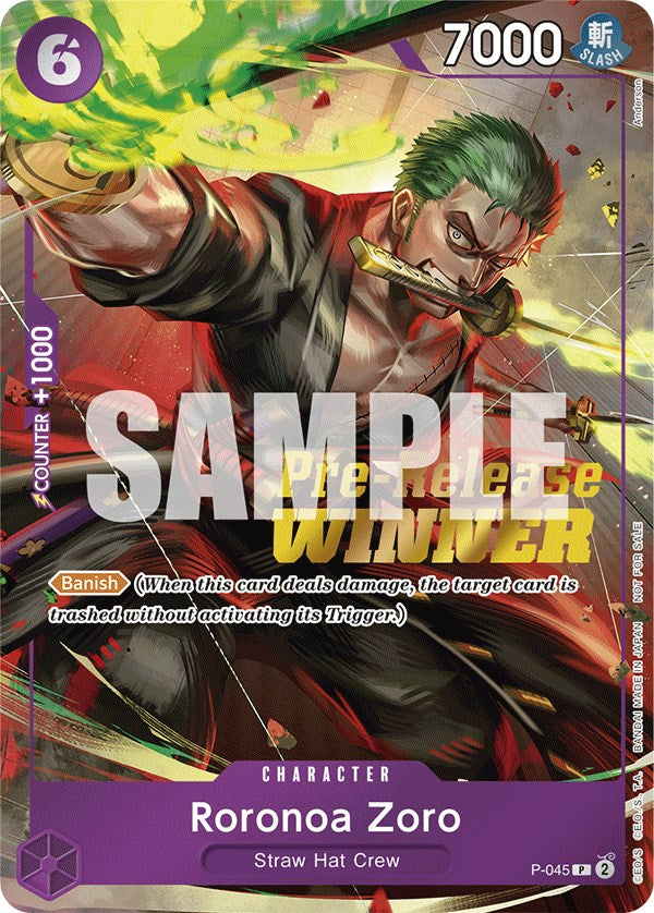 Roronoa Zoro (OP-06 Pre-Release Tournament) [Winner] [One Piece Promotion Cards] | Devastation Store