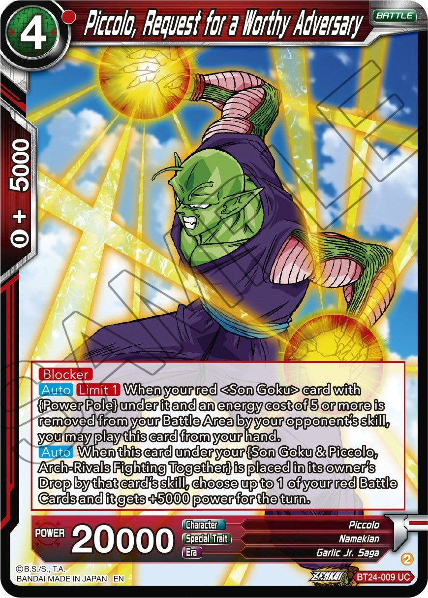 Piccolo, Request for a Worthy Adversary (BT24-009) [Beyond Generations] | Devastation Store