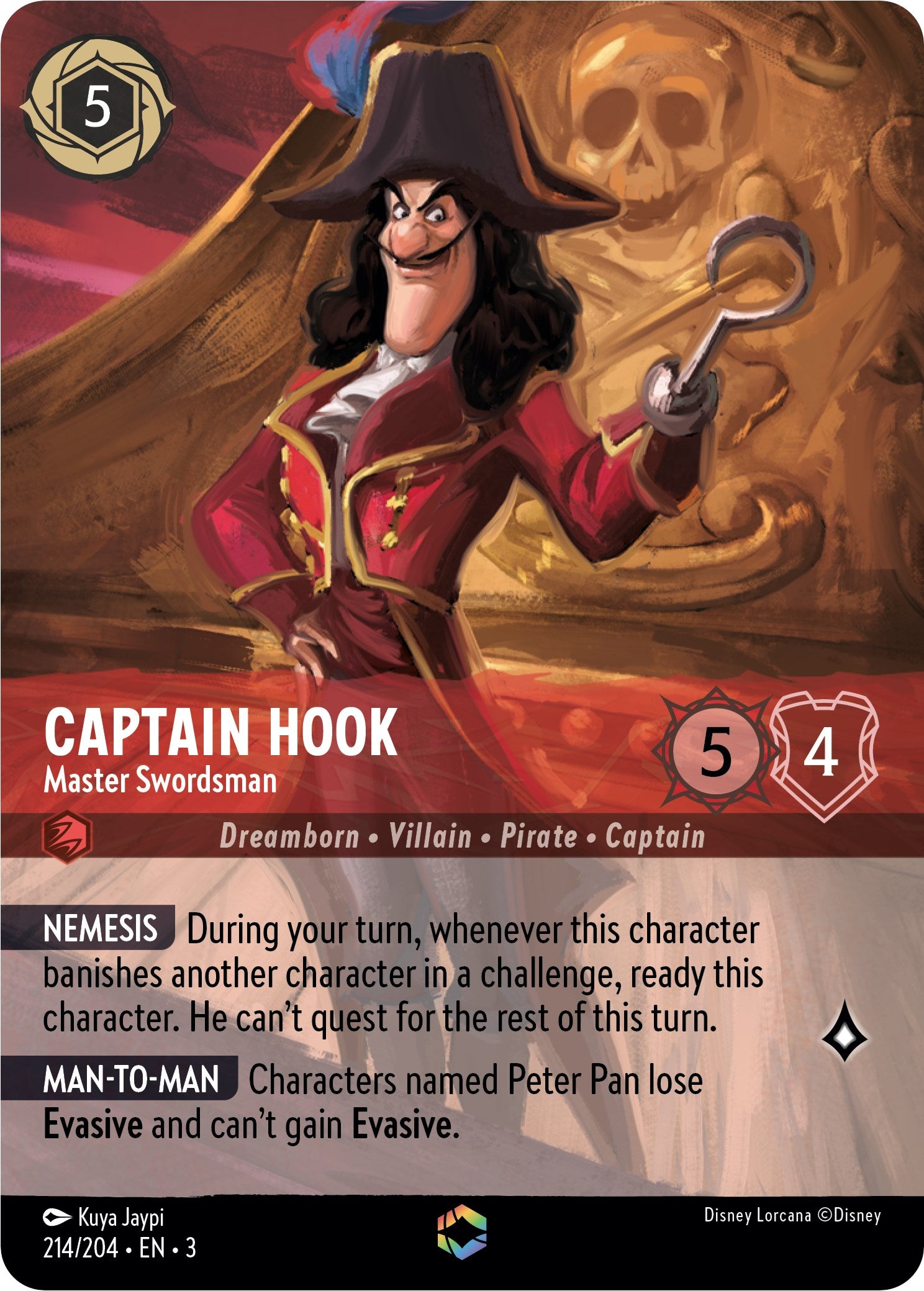 Captain Hook - Master Swordsman (Enchanted) (214/204) [Into the Inklands] | Devastation Store
