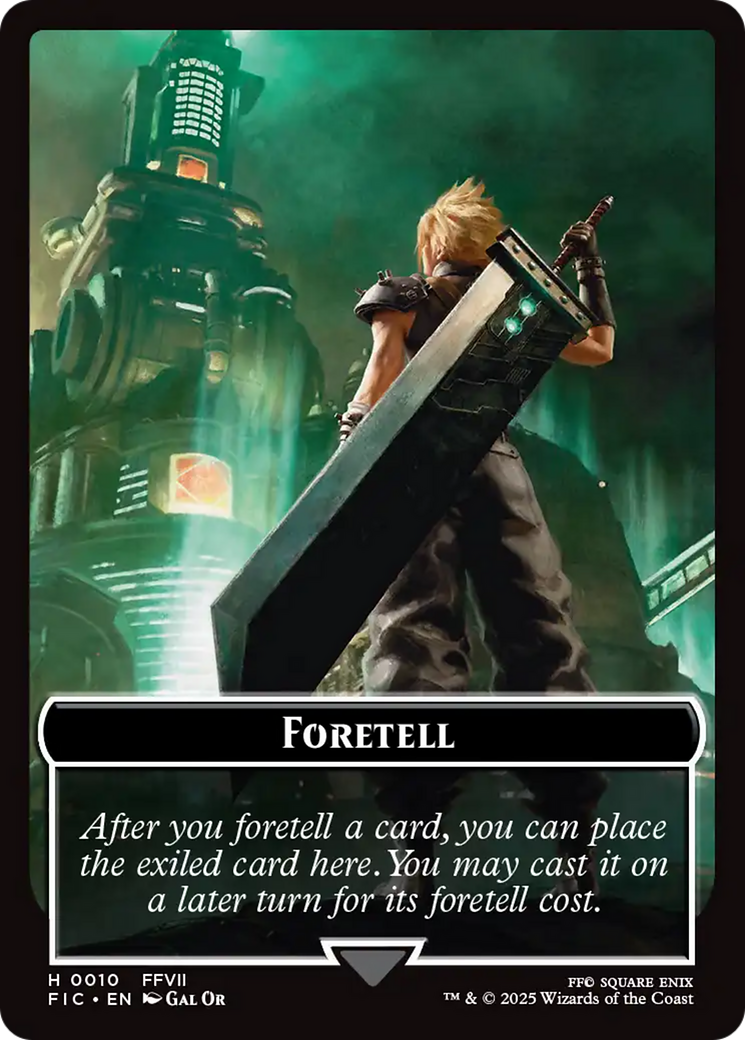 Foretell // Treasure Double-Sided Token (Surge Foil) [FINAL FANTASY Commander Tokens] | Devastation Store