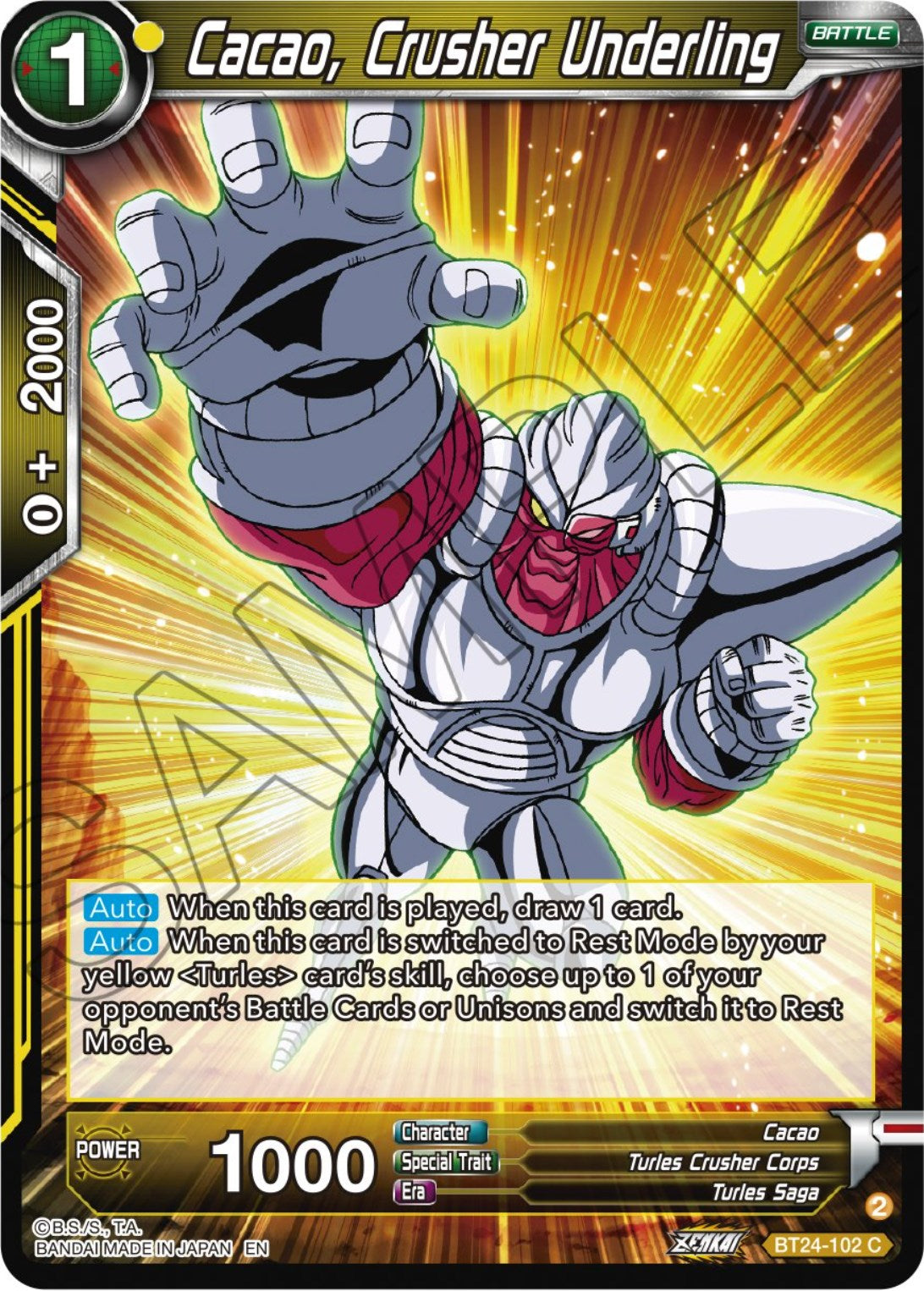 Cacao, Crusher Underling (BT24-102) [Beyond Generations] | Devastation Store