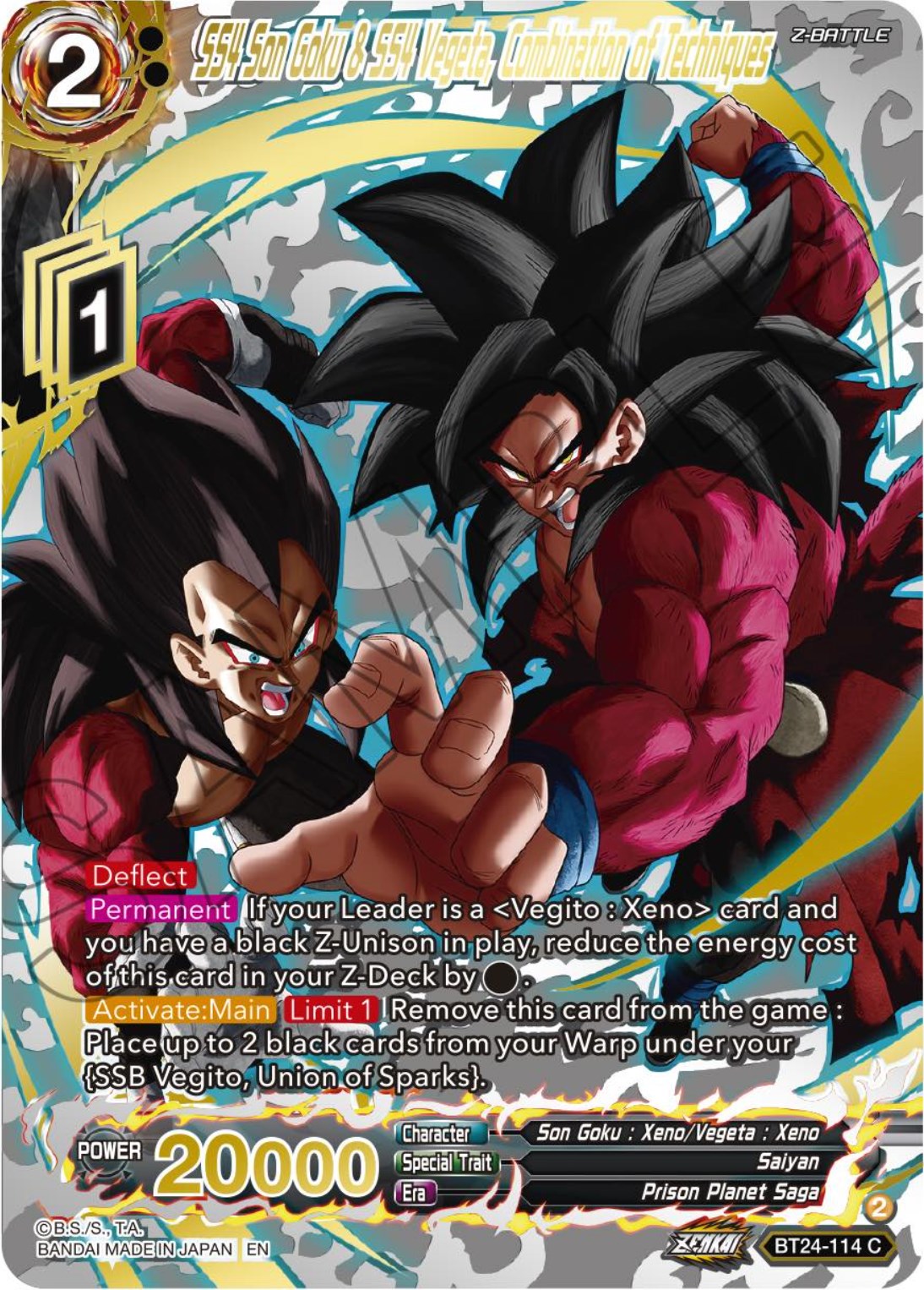SS4 Son Goku & SS4 Vegeta, Combination of Techniques (Collector Booster) (BT24-114) [Beyond Generations] | Devastation Store