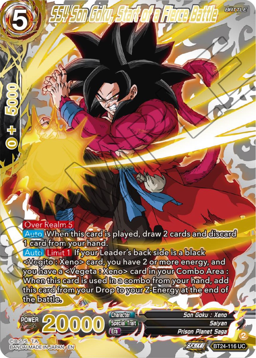 SS4 Son Goku, Start of a Fierce Battle (Collector Booster) (BT24-116) [Beyond Generations] | Devastation Store
